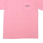 SUN Womens Pink & Blue Papeete Graphic T-Shirt L Short Sleeve Crew Neck Summer