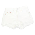 LEVI'S Womens White Denim Casual Shorts XS W24 Frayed Hem Cotton