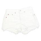 LEVI'S Womens White Denim Casual Shorts XS W24 Frayed Hem Cotton