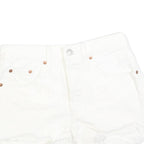 LEVI'S Womens White Denim Casual Shorts XS W24 Frayed Hem Cotton