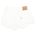 LEVI'S Womens White Denim Casual Shorts XS W24 Frayed Hem Cotton