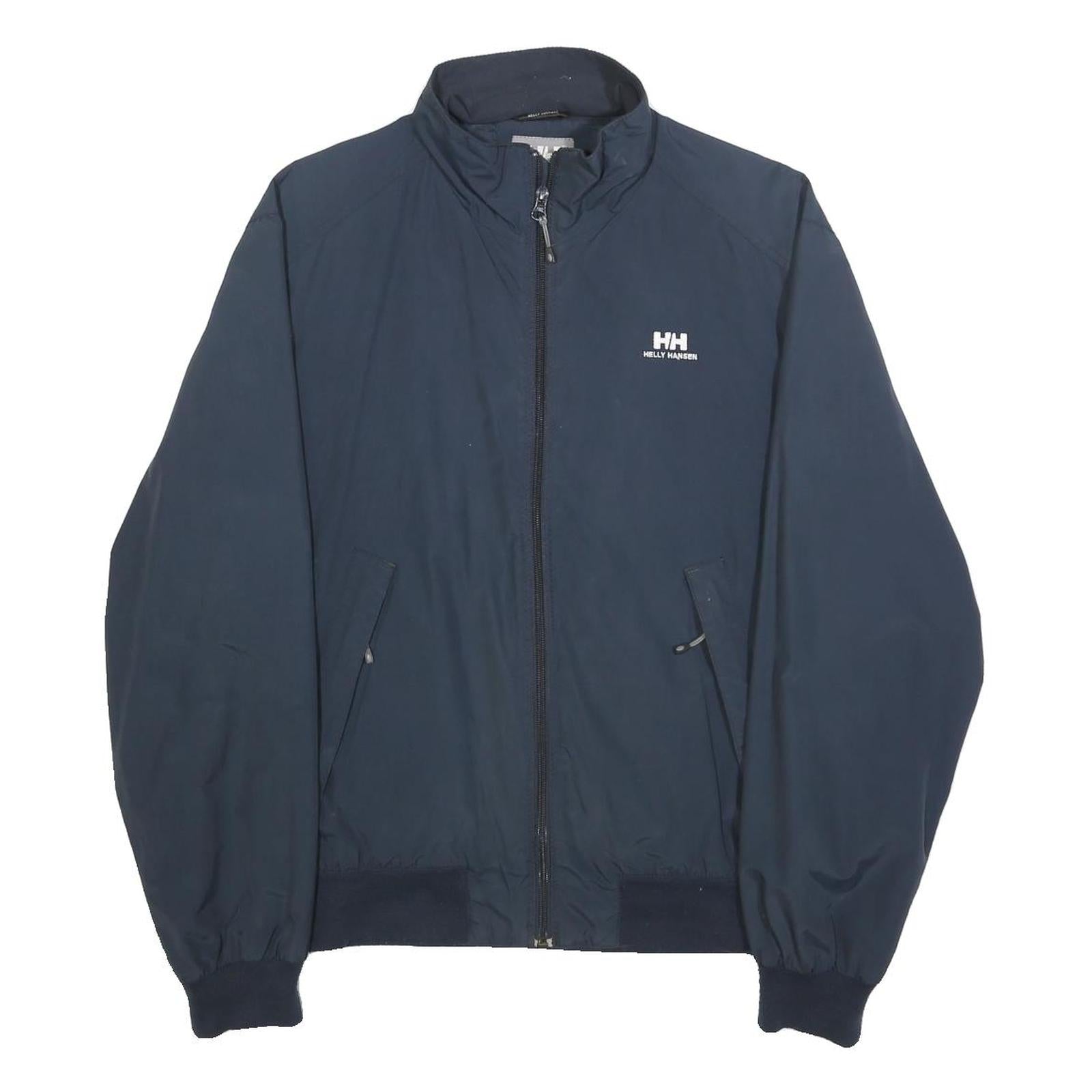 HELLY HANSEN Mens Navy Blue Jacket S Polyamide Plain Zip Outdoor Light Layer