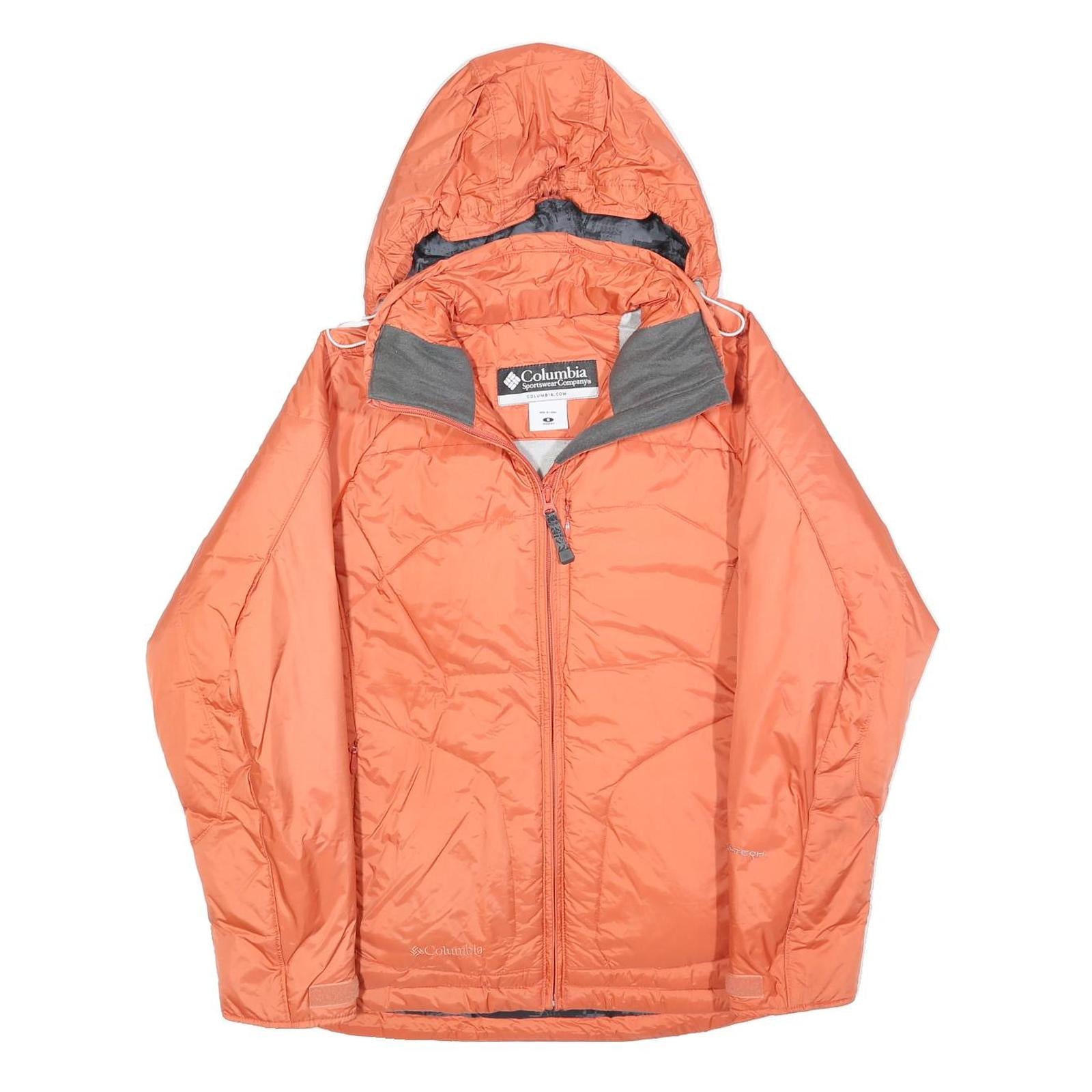 COLUMBIA Womens Orange Zip Jacket S Polyester Blend Outdoor Lightweight Warm