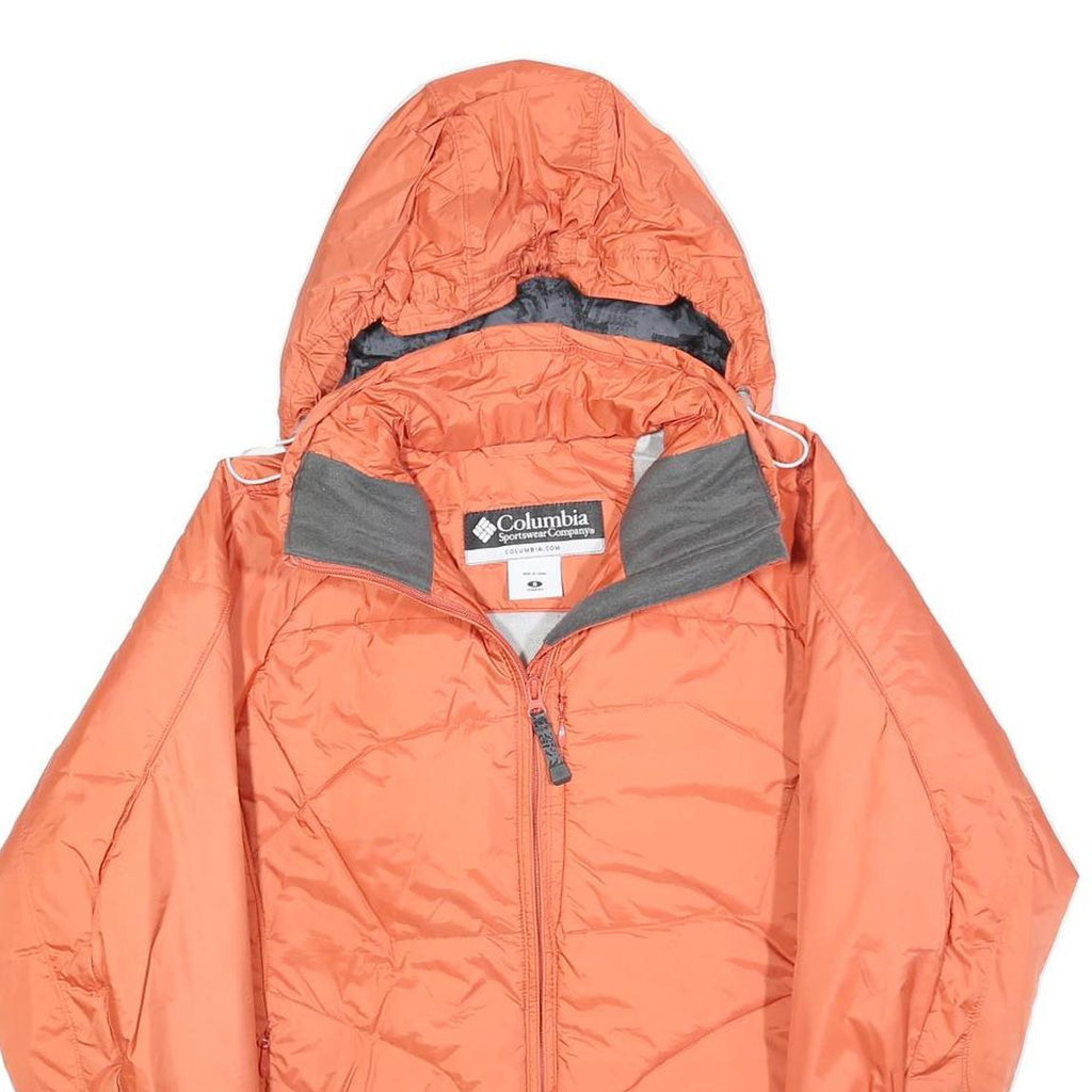 COLUMBIA Womens Orange Zip Jacket S Polyester Blend Outdoor Lightweight Warm