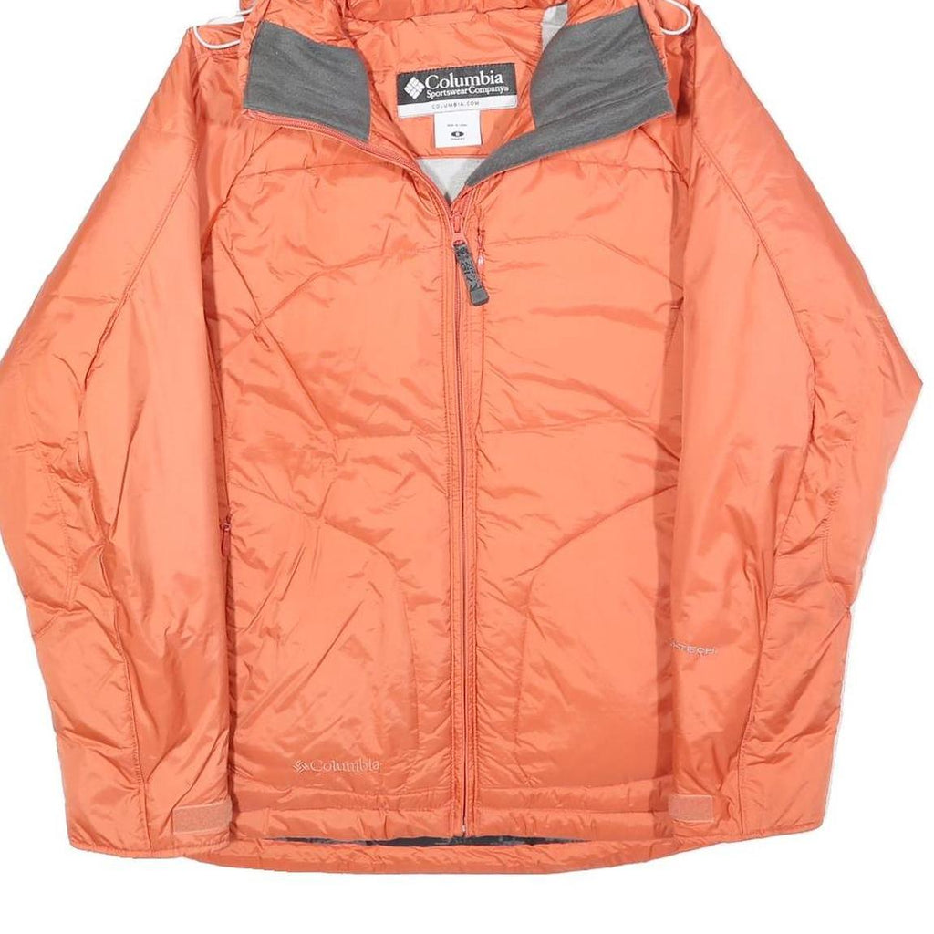 COLUMBIA Womens Orange Zip Jacket S Polyester Blend Outdoor Lightweight Warm