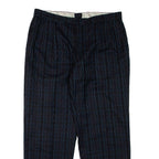 Check Mens Trousers Green Regular Tapered W34 L30