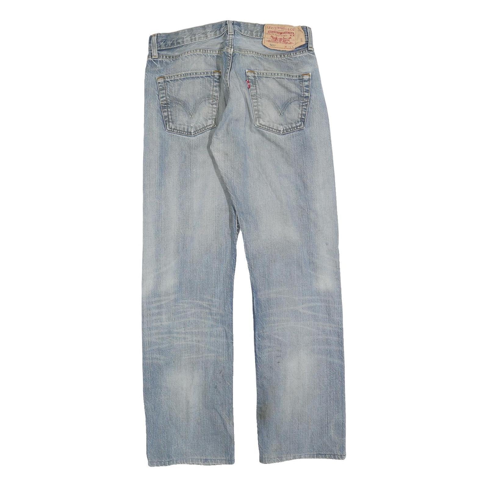 LEVI'S 501 Mens Jeans Blue Regular Straight Denim Medium W30 L30 Classic Fit