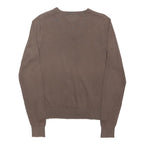 TOMMY HILFIGER Mens Brown Plain V-Neck Basic Knit S Cotton Jumper Casual