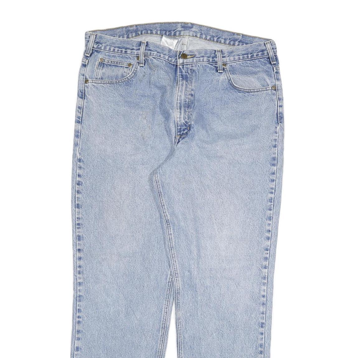 CARHARTT Mens Regular Fit Denim Jeans Light Blue W40 L34 Classic Cotton Zip