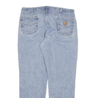 CARHARTT Mens Regular Fit Denim Jeans Light Blue W40 L34 Classic Cotton Zip