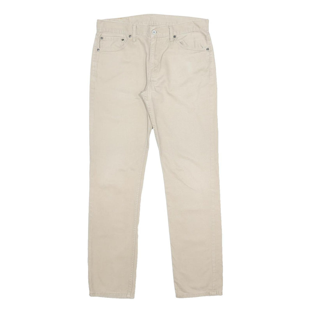 LEVI'S Mens Cotton Slim Beige Trousers W33 L32 Zip Closure Classic Fit Stylish