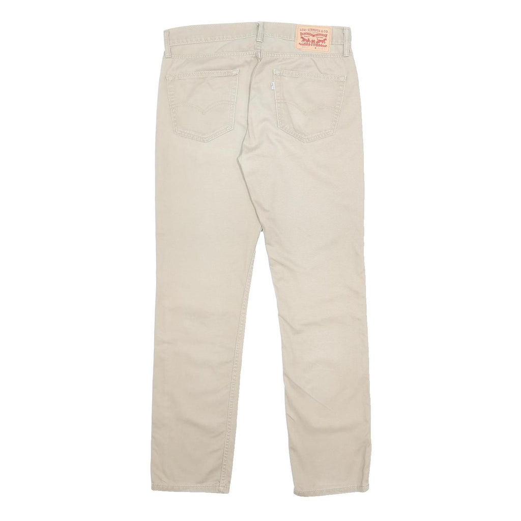 LEVI'S Mens Cotton Slim Beige Trousers W33 L32 Zip Closure Classic Fit Stylish