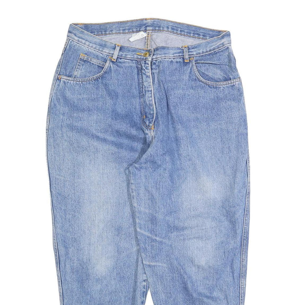 FASHION EXTRA Womens Jeans Blue Cotton Blend Regular W34 L27 Bow Detail Zip