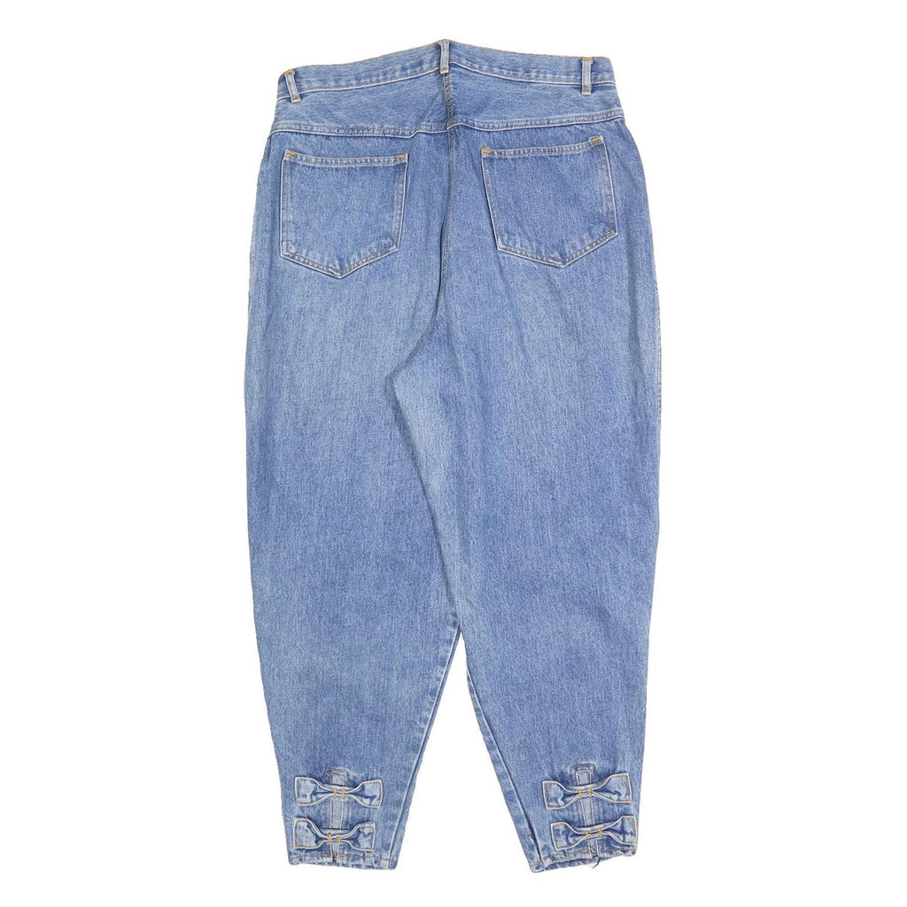 FASHION EXTRA Womens Jeans Blue Cotton Blend Regular W34 L27 Bow Detail Zip