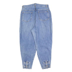 FASHION EXTRA Womens Jeans Blue Cotton Blend Regular W34 L27 Bow Detail Zip