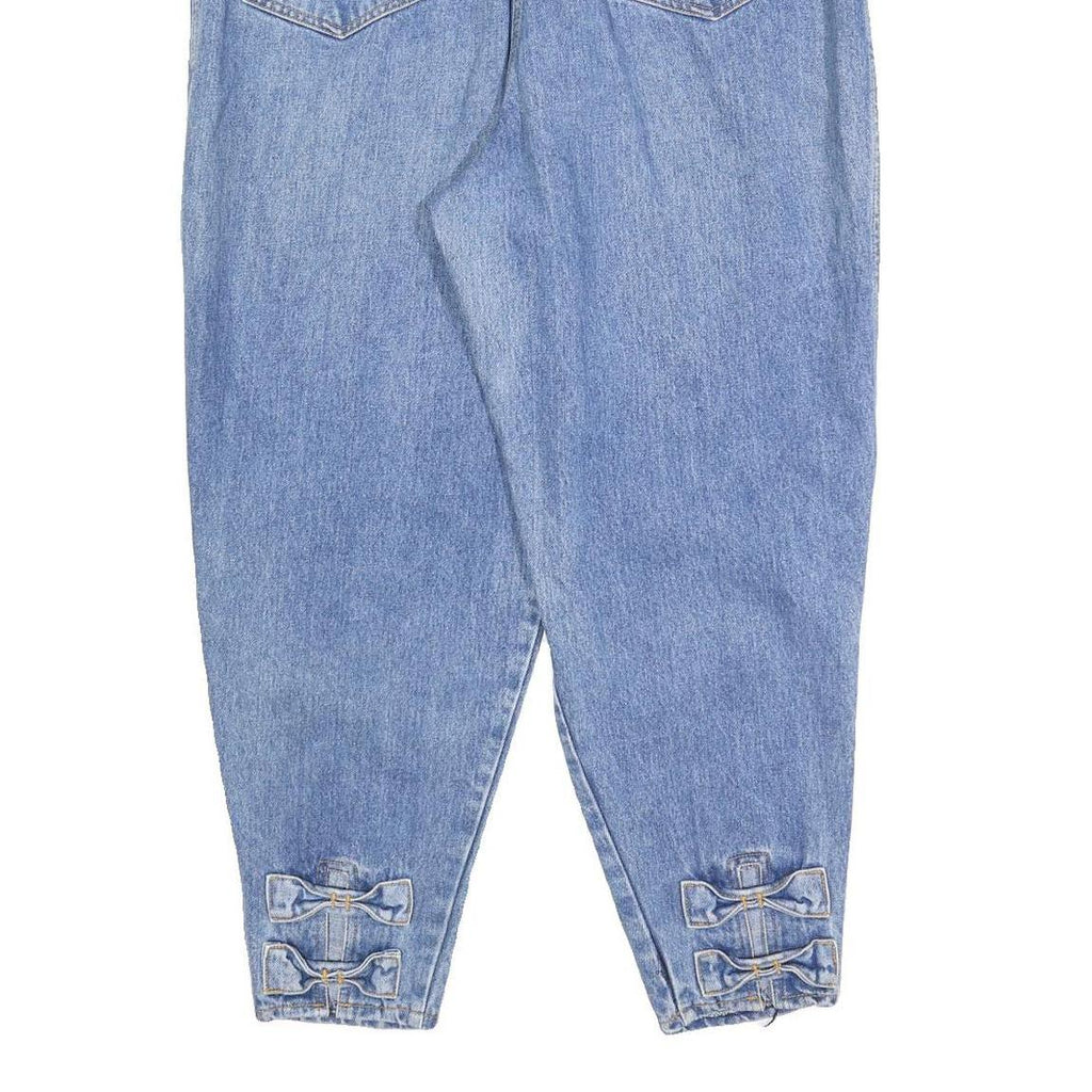 FASHION EXTRA Womens Jeans Blue Cotton Blend Regular W34 L27 Bow Detail Zip
