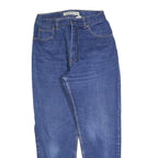 COSMOS Womens Jeans Blue Regular Straight Denim Medium W28 L28 Classic Cotton