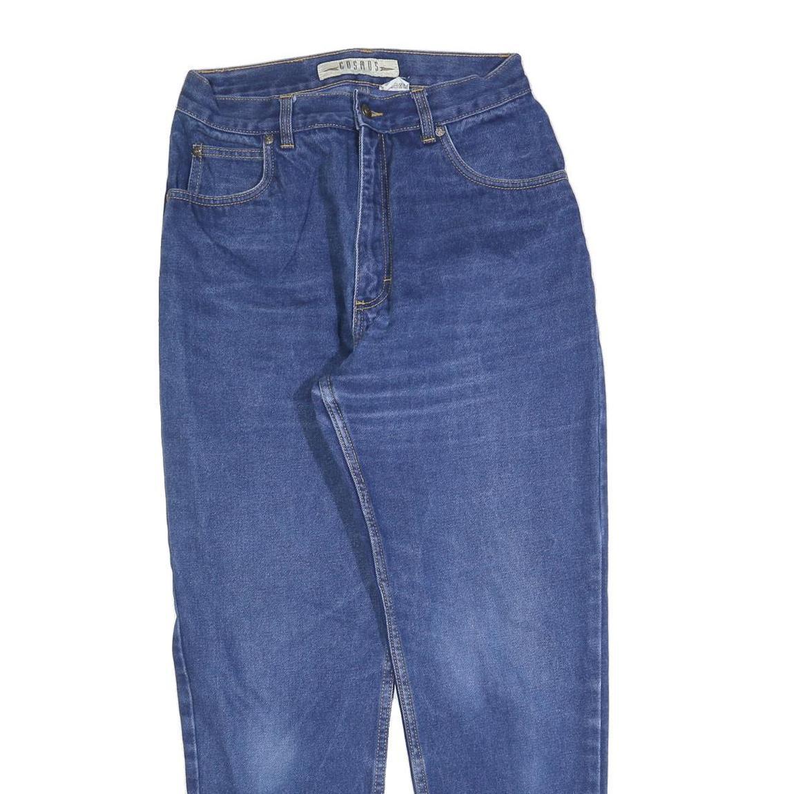 COSMOS Womens Jeans Blue Regular Straight Denim Medium W28 L28 Classic Cotton
