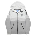 ADIDAS Mens Grey & Light Grey Full Zip Hoodie S Athletic Sportswear Track Top