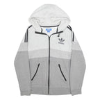 ADIDAS Mens Grey & Light Grey Full Zip Hoodie S Athletic Sportswear Track Top