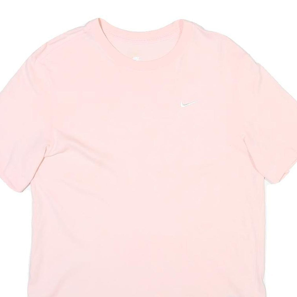 NIKE Mens Pink T-Shirt M Short Sleeve Crew Neck Swoosh Logo Casual