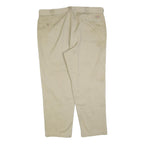 DICKIES Mens Regular Beige Cotton Blend Trousers W42 L30 Zip Closure Classic Fit