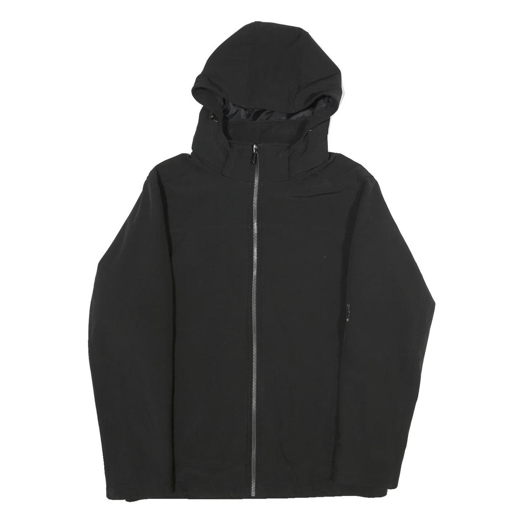 CALVIN KLEIN Mens Black Jacket S Polyester Zip Hooded Plain Casual Urban