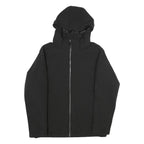 CALVIN KLEIN Mens Black Jacket S Polyester Zip Hooded Plain Casual Urban