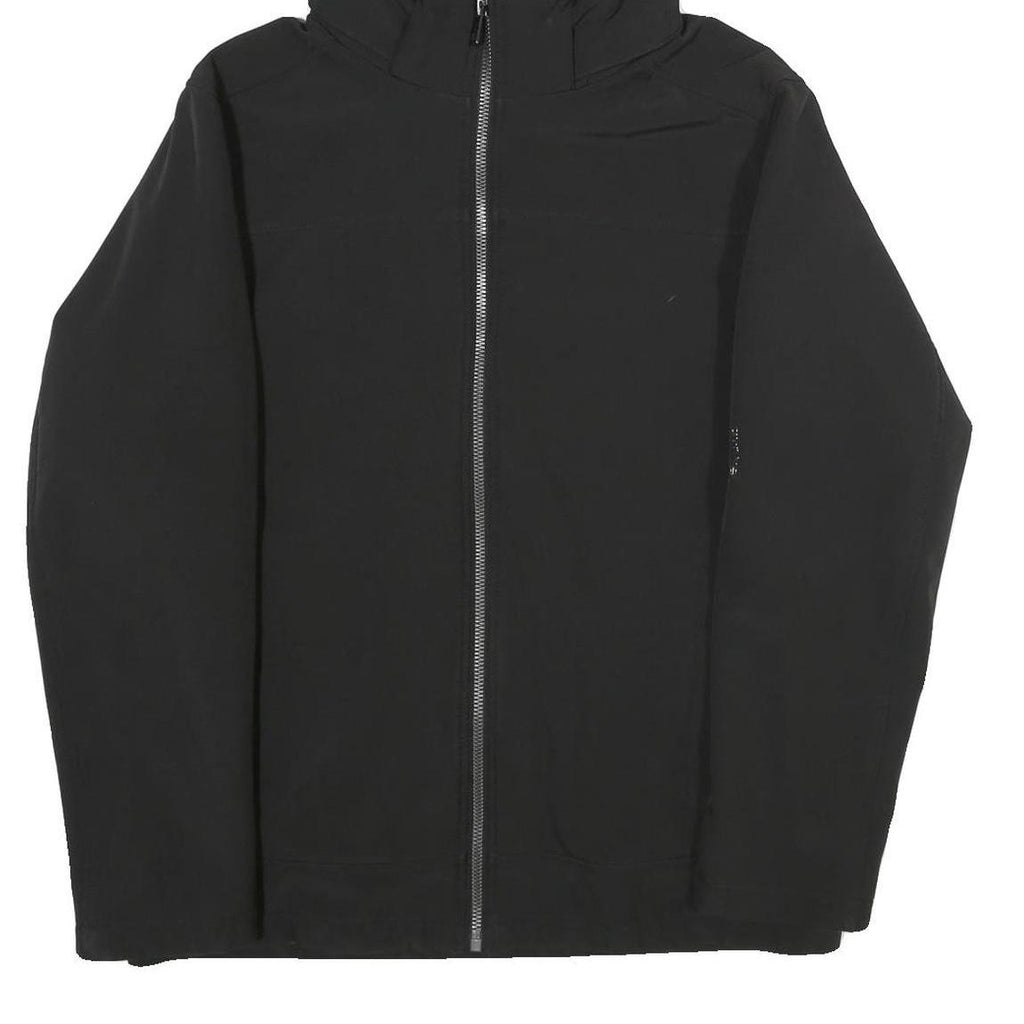 CALVIN KLEIN Mens Black Jacket S Polyester Zip Hooded Plain Casual Urban