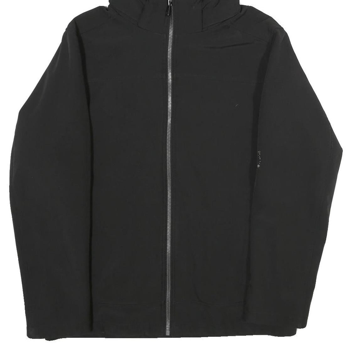 CALVIN KLEIN Mens Black Jacket S Polyester Zip Hooded Plain Casual Urban