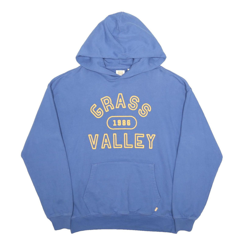 LEVI'S Mens Blue Grass Valley Pullover Hoodie M Cotton Blend Casual