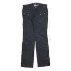 COLUMBIA Womens Black Cotton Blend Regular Straight Trousers W32 L32 Outdoor