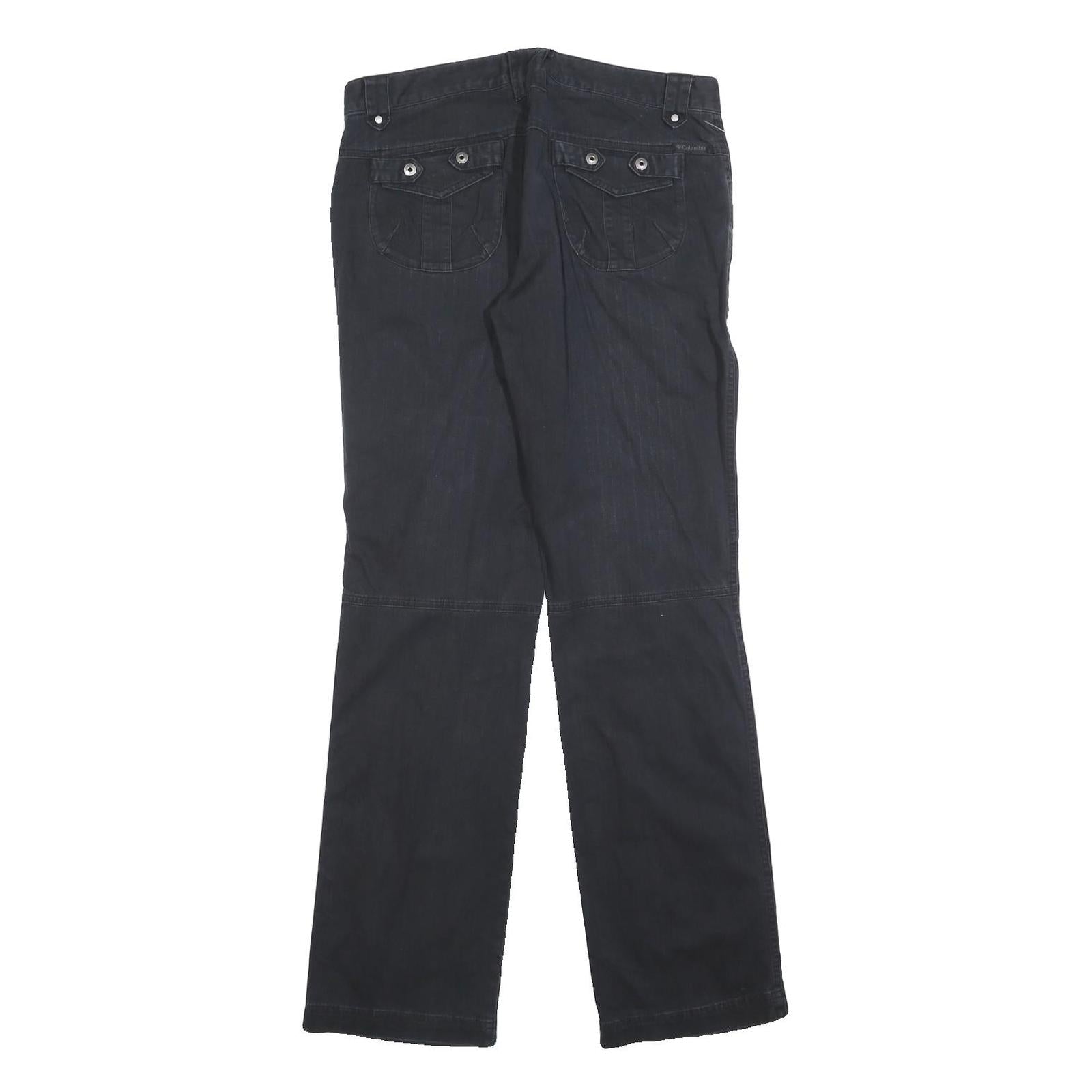 COLUMBIA Womens Black Cotton Blend Regular Straight Trousers W32 L32 Outdoor