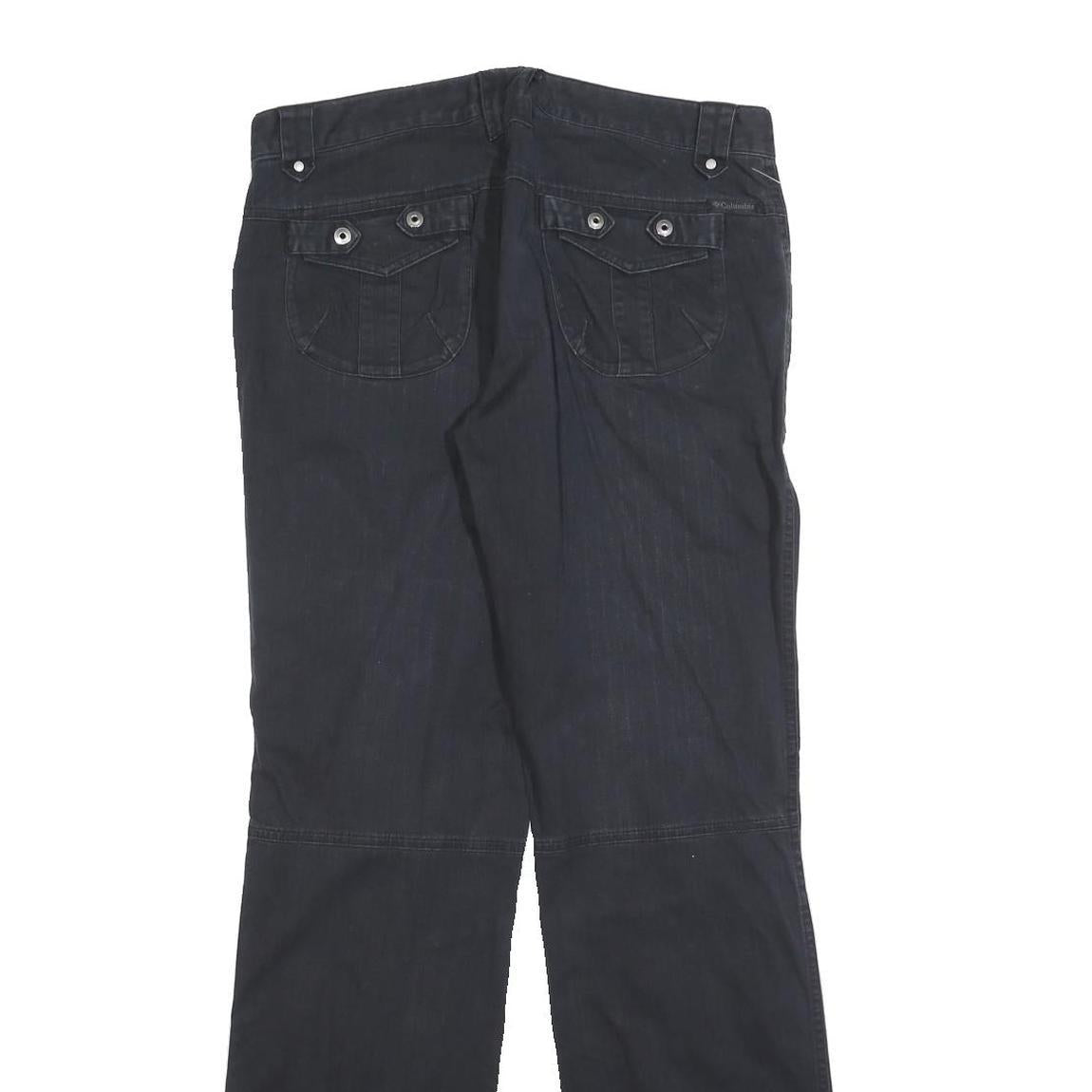 COLUMBIA Womens Black Cotton Blend Regular Straight Trousers W32 L32 Outdoor