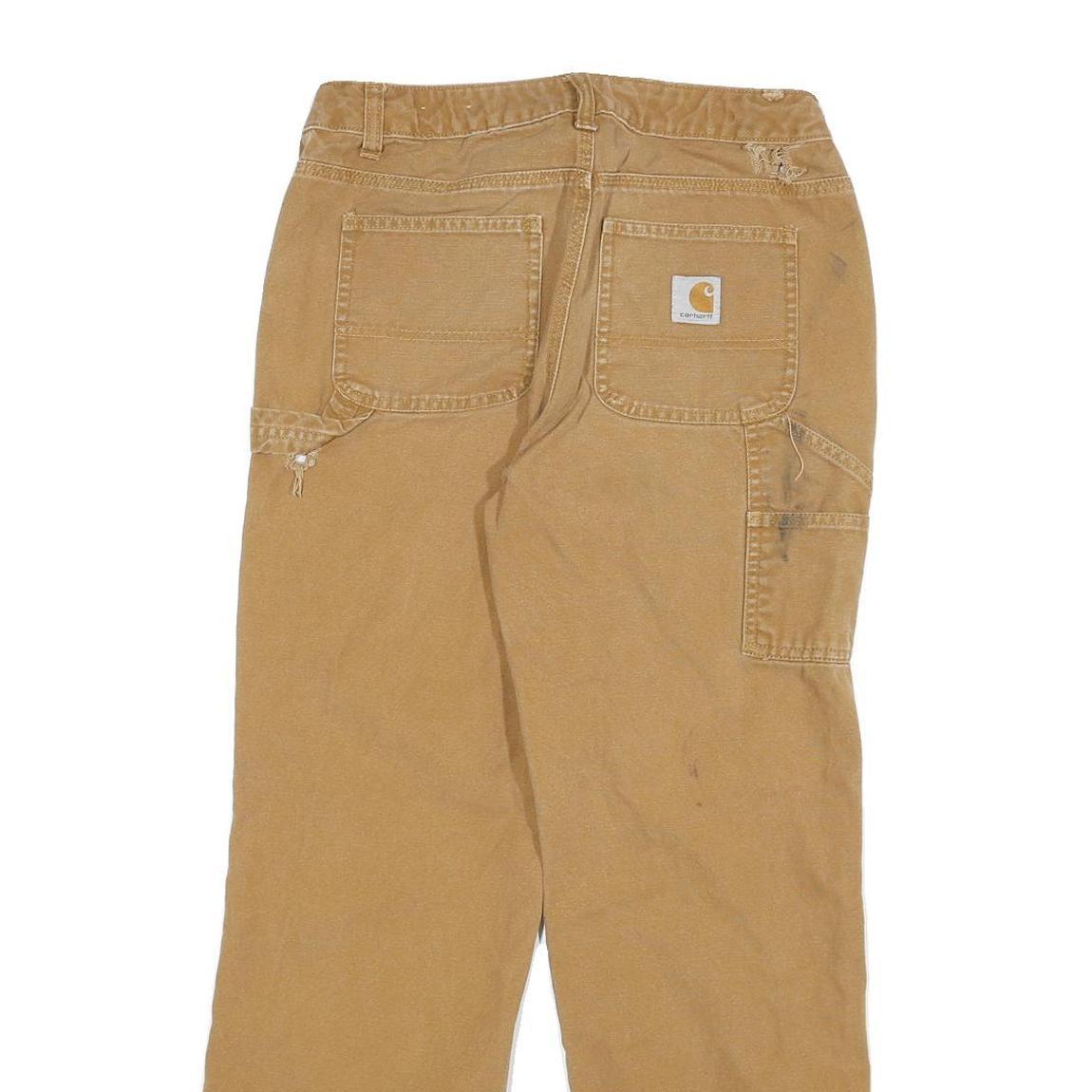 CARHARTT Womens Jeans Beige Regular Straight Denim W26 L28 Workwear Durable Zip