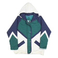ANDY JOHNS Womens Green Navy & White Zip Up Outdoor Jacket S Polyester Blend