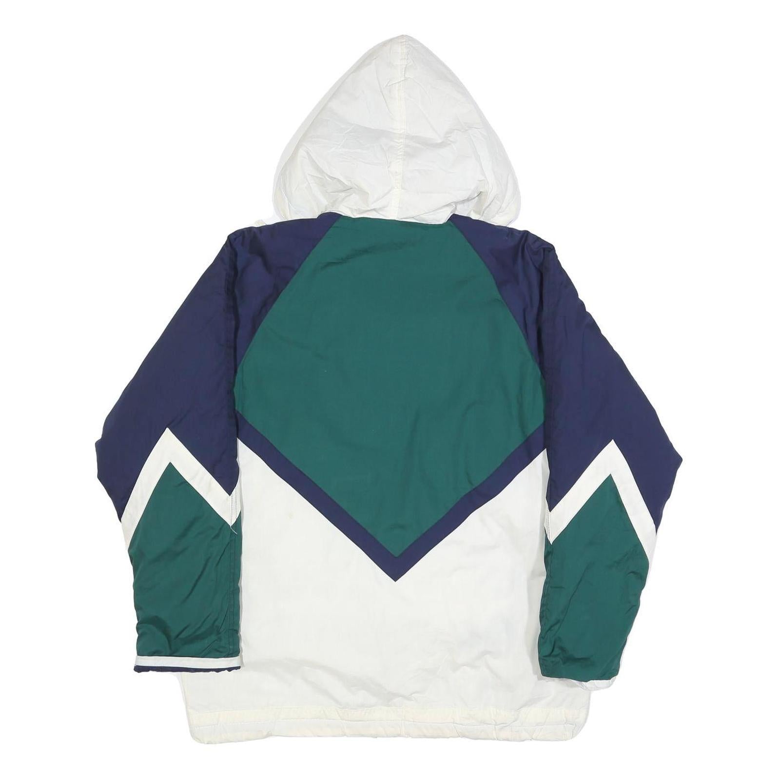 ANDY JOHNS Womens Green Navy & White Zip Up Outdoor Jacket S Polyester Blend