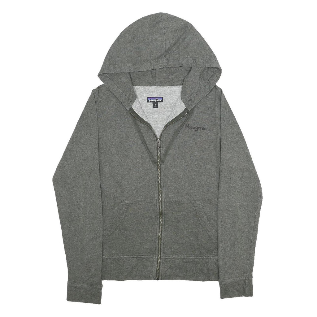 PATAGONIA Womens Grey Zip Front Hoodie M Cotton Blend Casual Sweatshirt