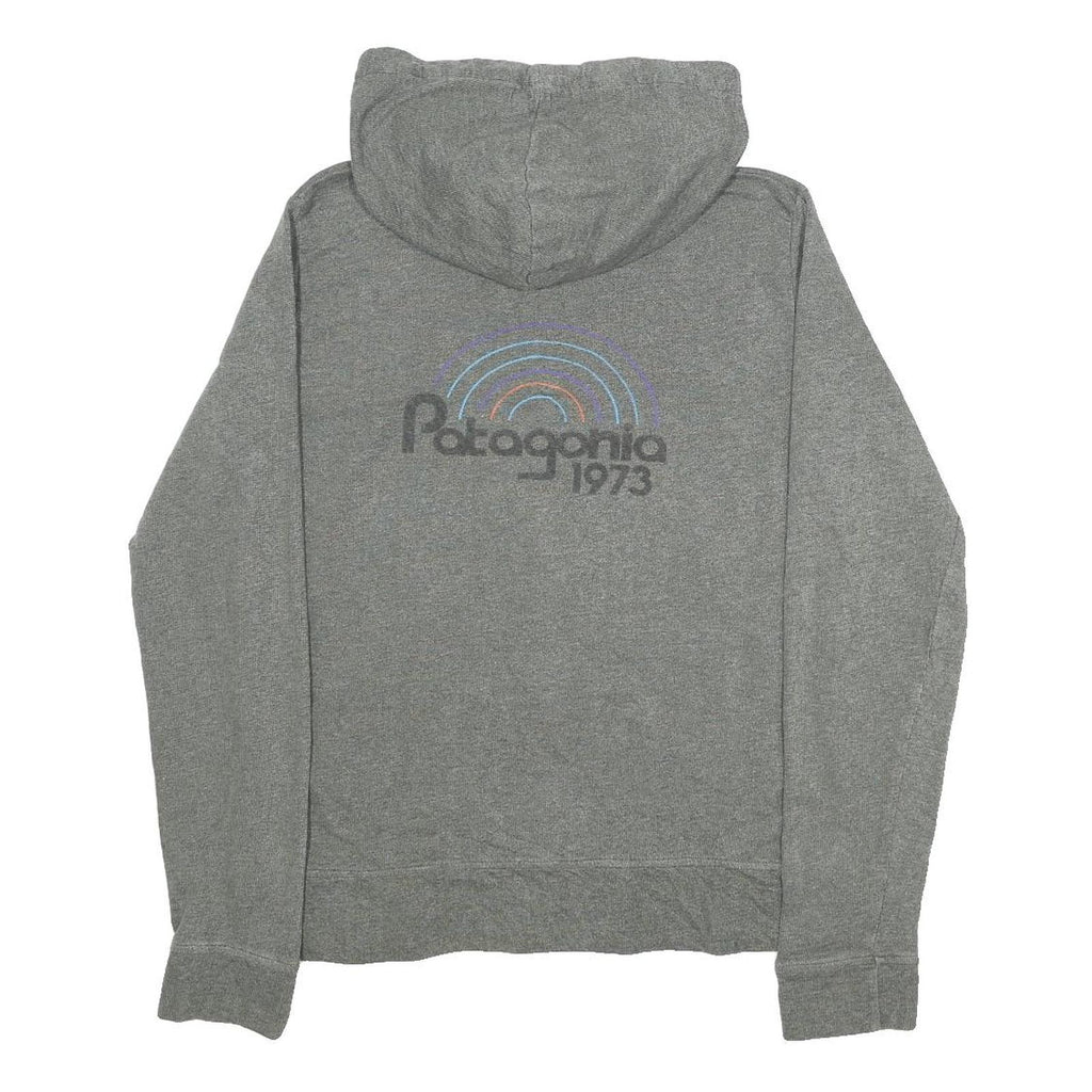 PATAGONIA Womens Grey Zip Front Hoodie M Cotton Blend Casual Sweatshirt