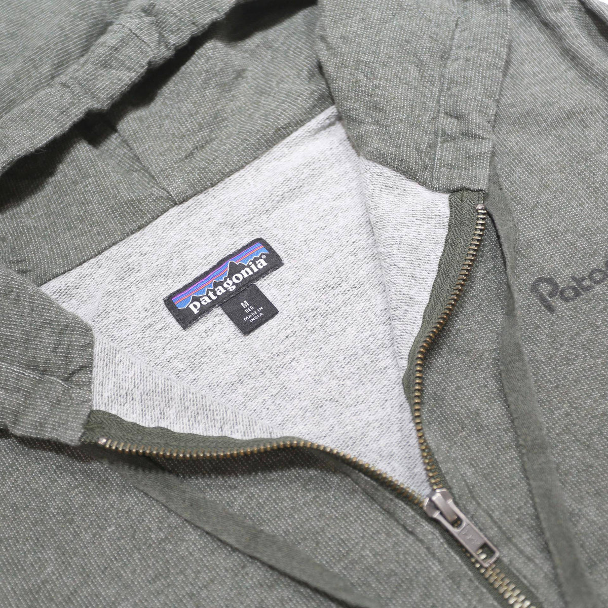 PATAGONIA Womens Grey Zip Front Hoodie M Cotton Blend Casual Sweatshirt