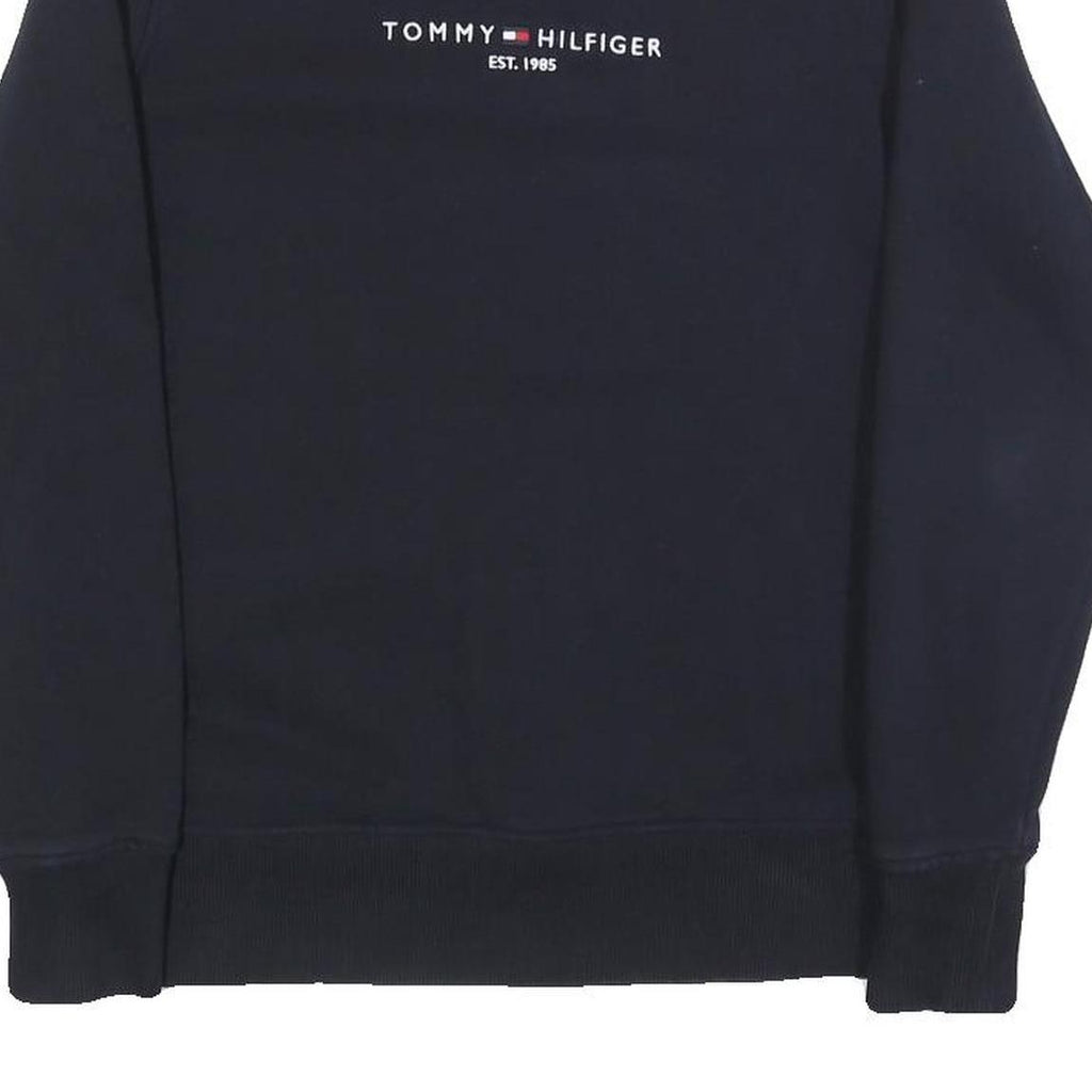 TOMMY HILFIGER Womens Navy Blue Sweatshirt Crew Neck S Classic Logo Est 1985