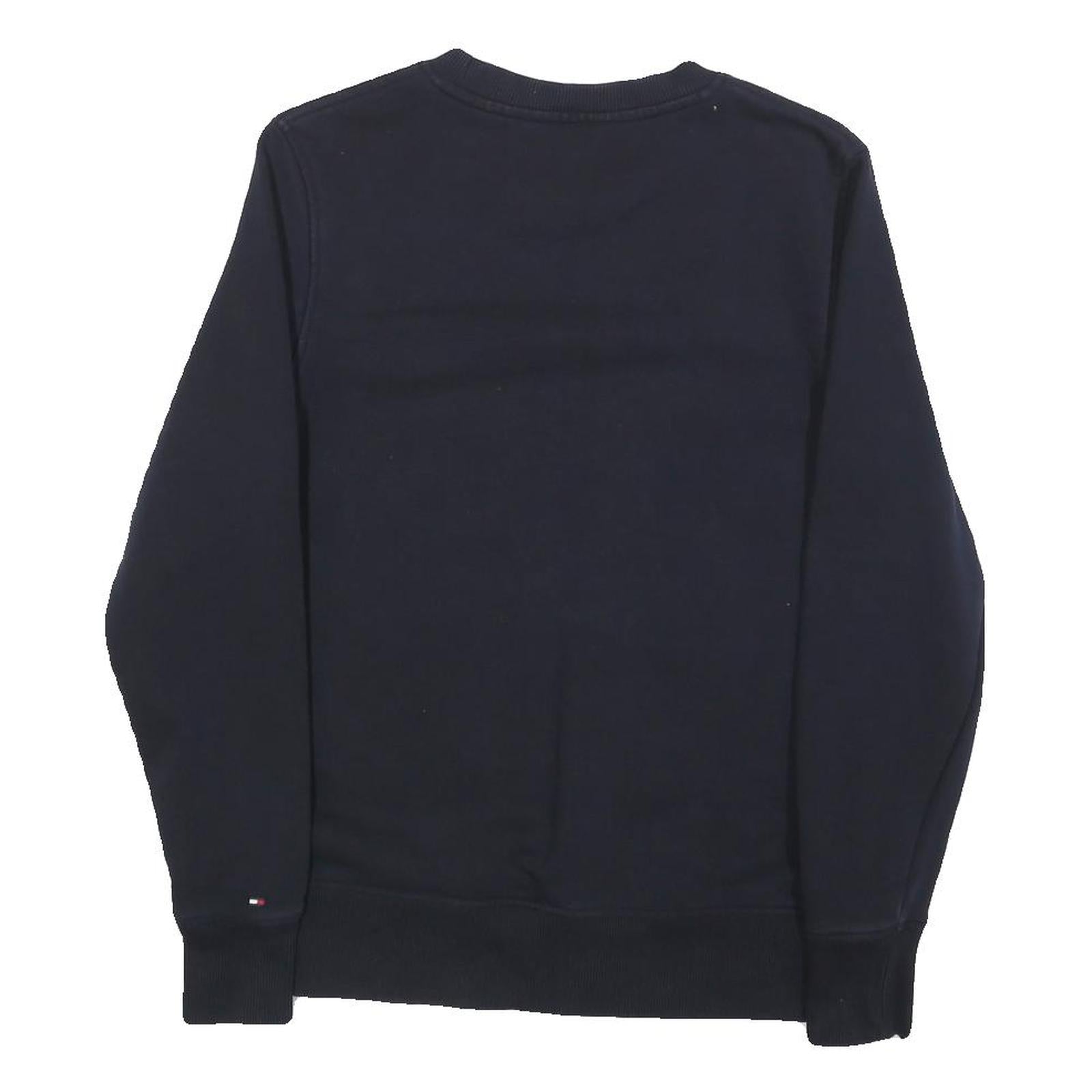TOMMY HILFIGER Womens Navy Blue Sweatshirt Crew Neck S Classic Logo Est 1985