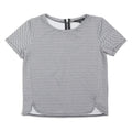 NEW LOOK Womens Black & White Printed Top Short Sleeve Round Neck UK 8 Cotton