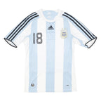 ADIDAS Mens Blue & White Messi Football Shirt S Short Sleeve Crew Neck 18
