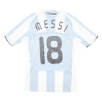ADIDAS Mens Blue & White Messi Football Shirt S Short Sleeve Crew Neck 18