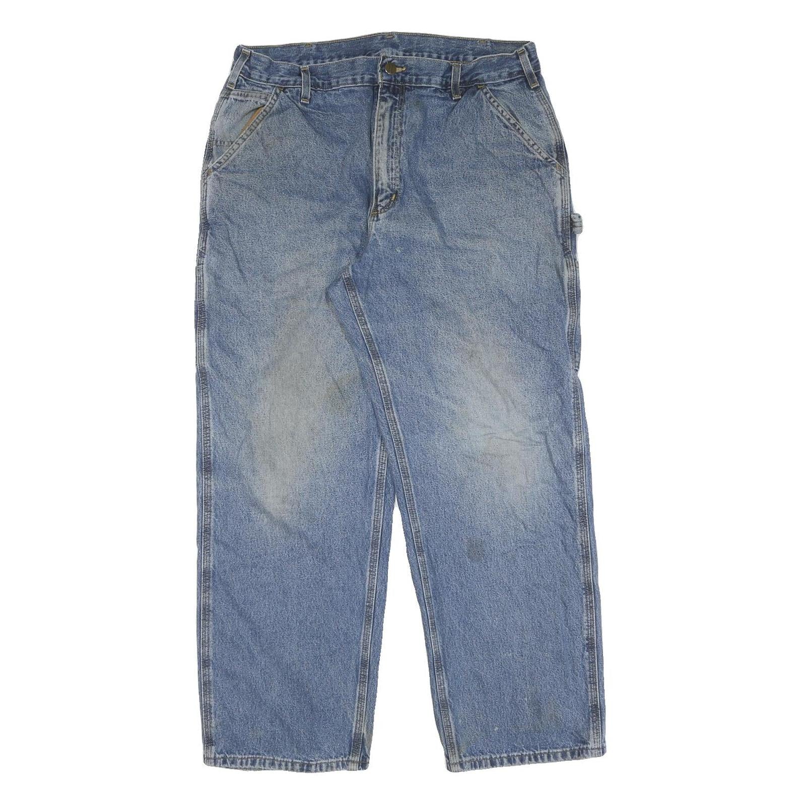 CARHARTT Mens Jeans Blue Regular Straight Denim Medium W36 L30 Workwear