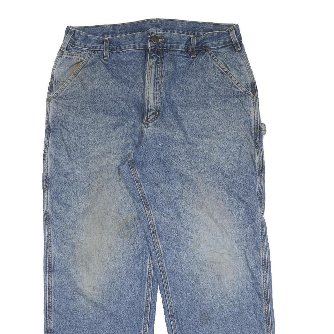 CARHARTT Mens Jeans Blue Regular Straight Denim Medium W36 L30 Workwear