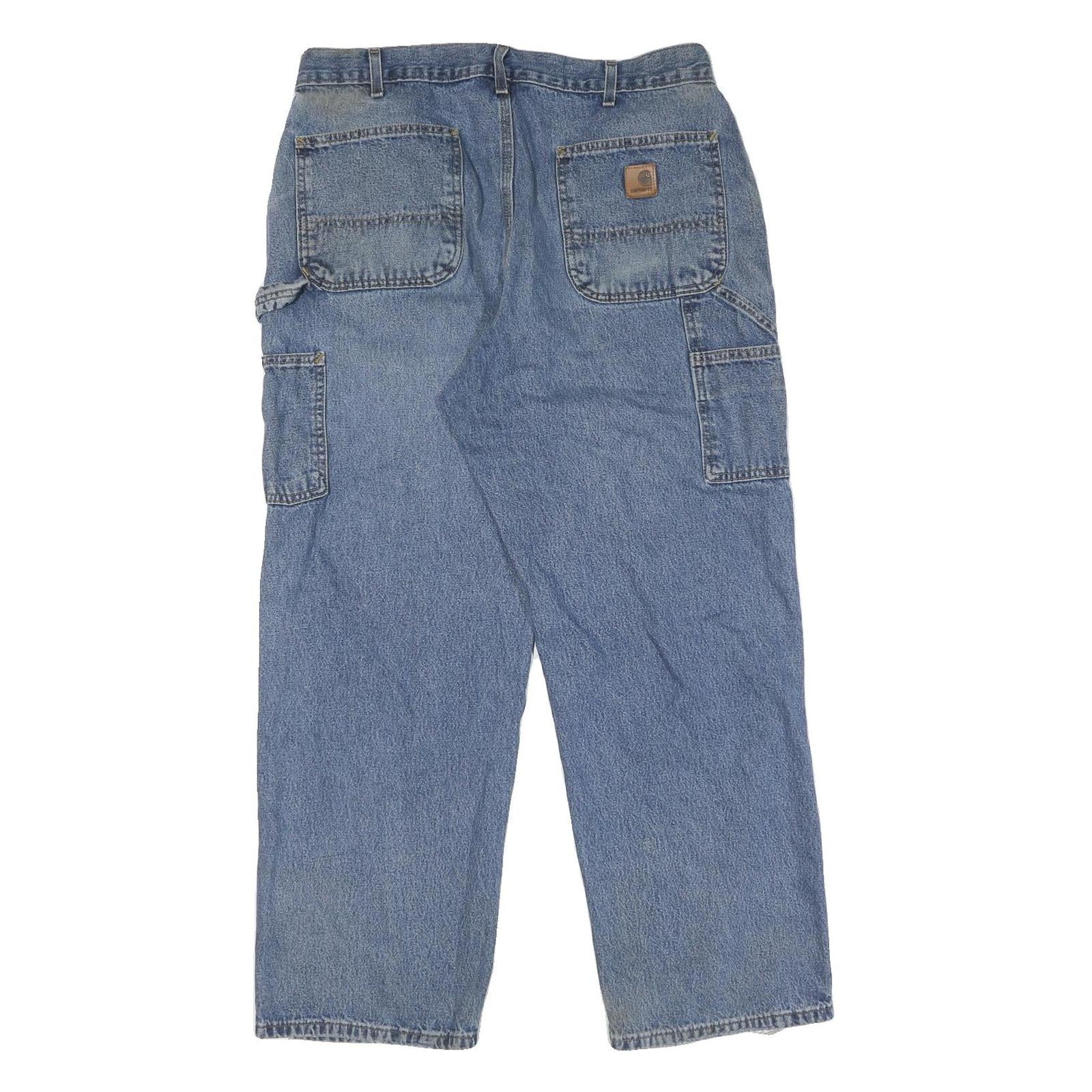 CARHARTT Mens Jeans Blue Regular Straight Denim Medium W36 L30 Workwear