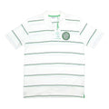 CELTIC FOOTBALL CLUB Mens White Green Striped Short Sleeve Polo Shirt M