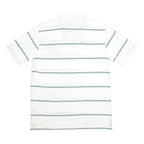 CELTIC FOOTBALL CLUB Mens White Green Striped Short Sleeve Polo Shirt M